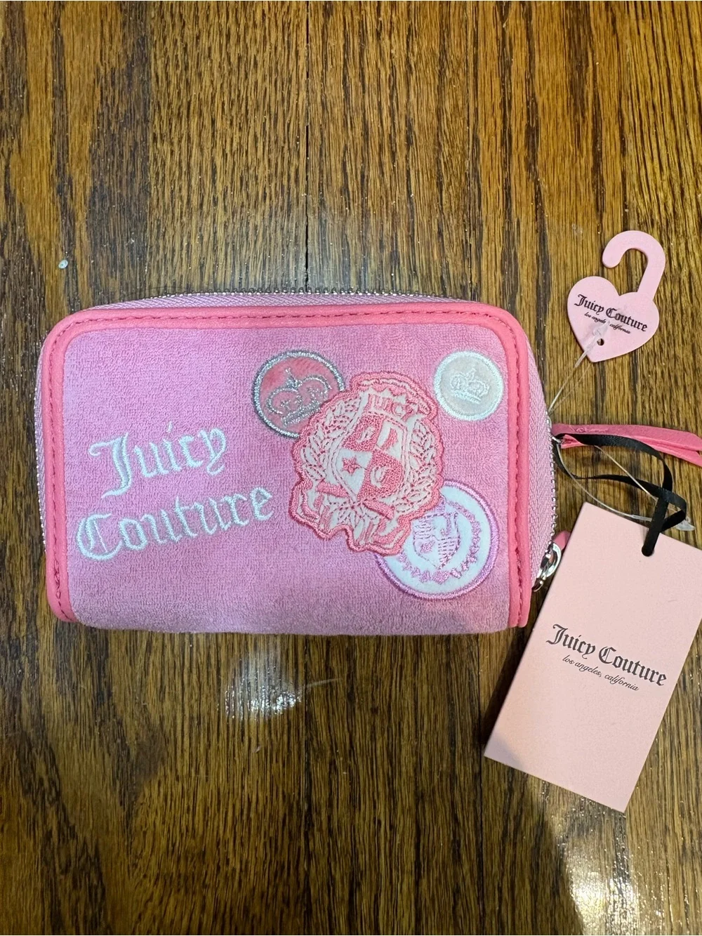 Juicy Couture Pink Embroidered ' Zip Wallet